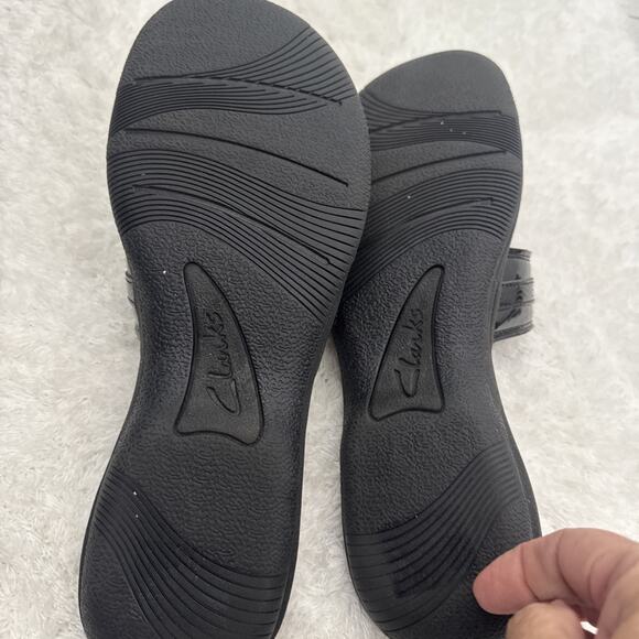 Clarks Cloudsteppers Breeze Piper Sandal Women’s Size 11 Black Patent Adjustable - Picture 5 of 6